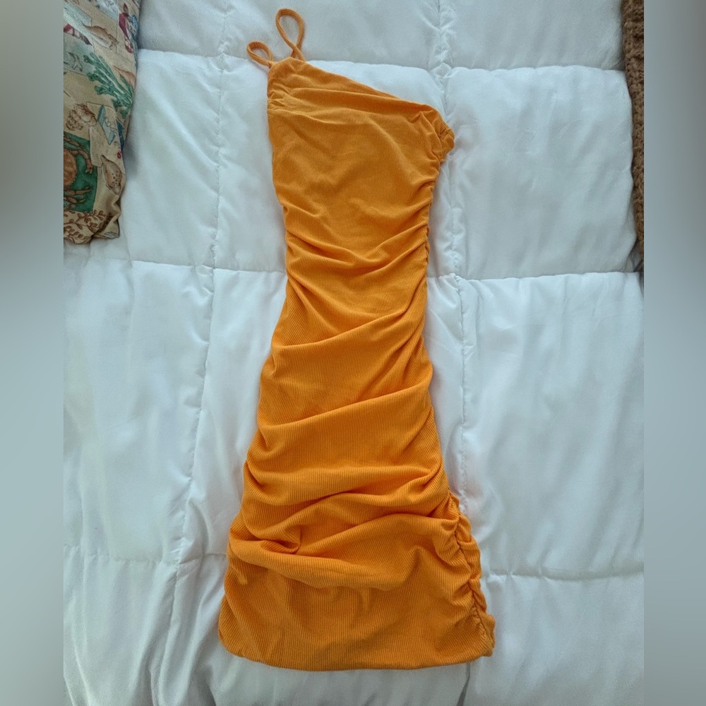 Princess Polly Vibrant Orange Ruched Dress